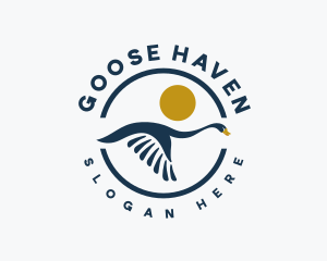 Flying Wildlife Goose logo design