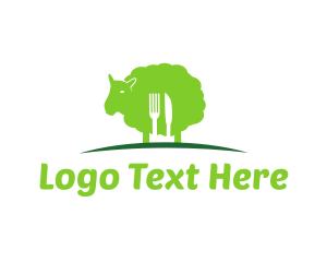 Healthy - Lamb Fork & Knife logo design