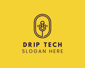 Oval Podcast Microphone logo design