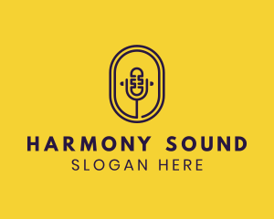 Concert - Oval Podcast Microphone logo design