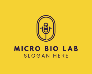 Oval Podcast Microphone logo design