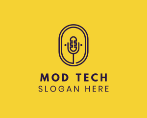 Oval Podcast Microphone logo design