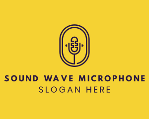 Microphone - Oval Podcast Microphone logo design