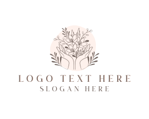 Manicure - Floral Bouquet Hand logo design