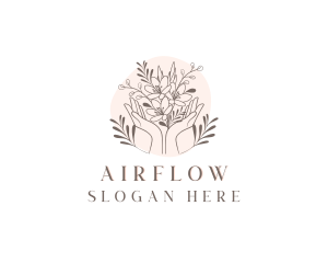 Floral Bouquet Hand logo design