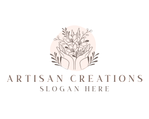 Floral Bouquet Hand logo design