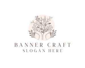 Floral Bouquet Hand logo design