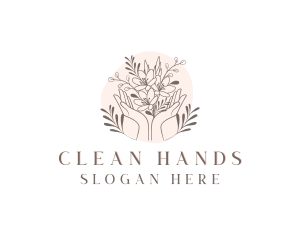 Floral Bouquet Hand logo design