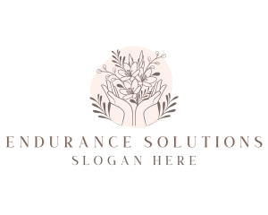 Floral Bouquet Hand logo design