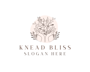 Floral Bouquet Hand logo design