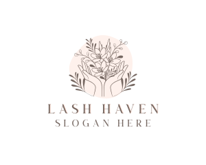 Floral Bouquet Hand logo design