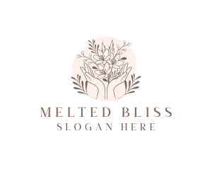 Floral Bouquet Hand logo design