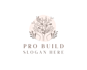 Floral Bouquet Hand logo design