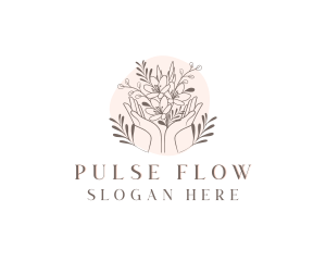 Floral Bouquet Hand logo design