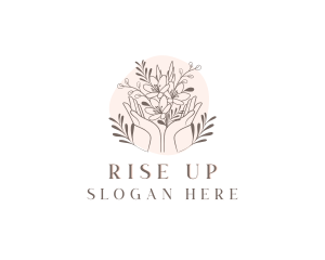 Floral Bouquet Hand logo design