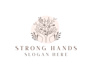 Floral Bouquet Hand logo design