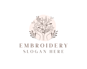 Floral Bouquet Hand logo design