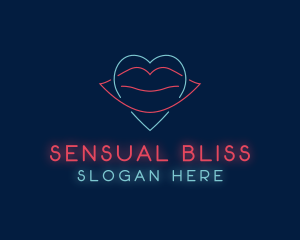 Sensual - Heart Lips Stripper logo design