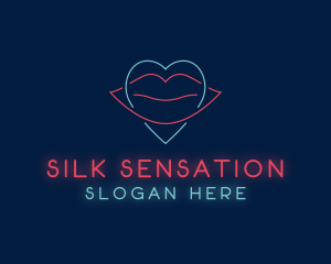 Sensual - Heart Lips Stripper logo design