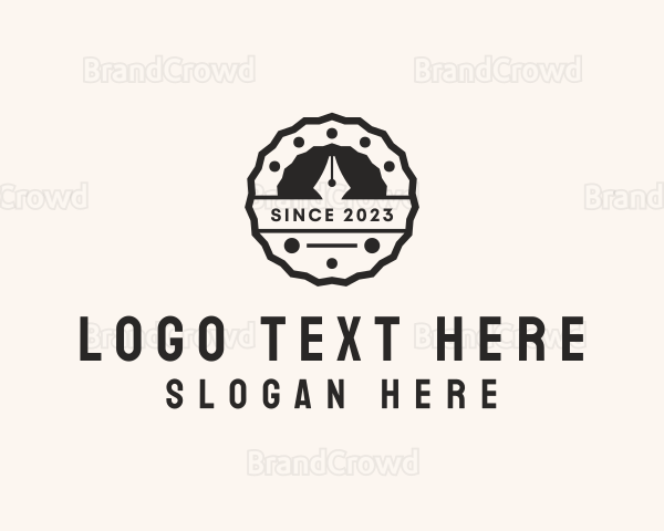 Pen Stamp Badge Logo