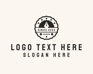 Correspondent - Pen Stamp Badge logo design