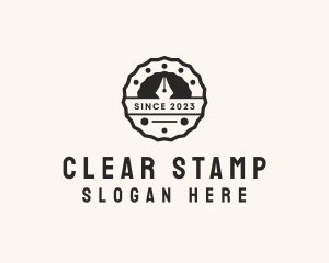 Pen Stamp Badge logo design