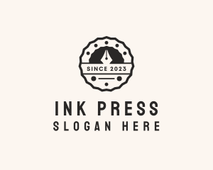 Press - Pen Stamp Badge logo design