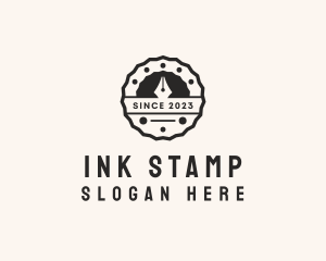 Pen Stamp Badge logo design