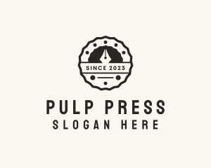 Pen Stamp Badge logo design