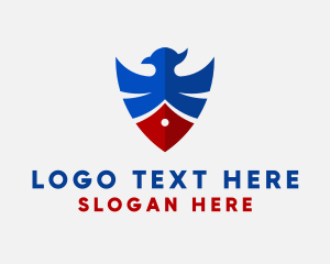 Airplane - Patriotic Eagle Shield logo design