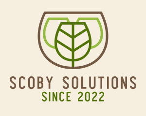 Scoby - Vegan Wine Glass Drink logo design