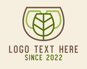 Herb - Vegan Wine Glass Drink logo design