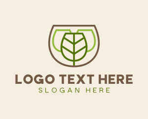 Fermented - Vegan Wine Glass Drink logo design