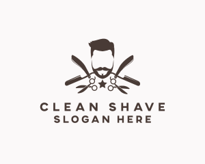 Shave - Hipster Gentleman Barber logo design