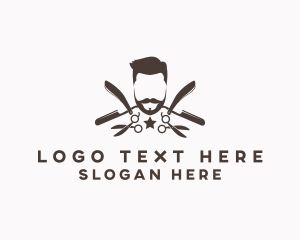 Hipster Gentleman Barber Logo