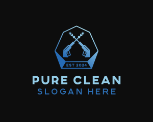 Pressure Washer Janitorial Cleaning logo design