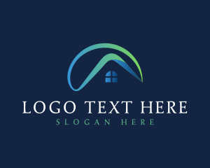 Architecture - Gradient House Roof logo design