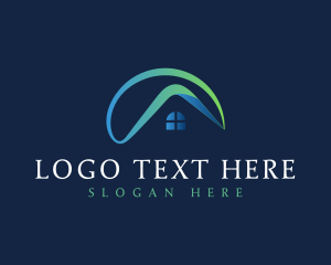 Village - Gradient House Roof logo design