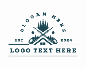 Industrial Equipment - Lumberjack Hedge Trimmer logo design