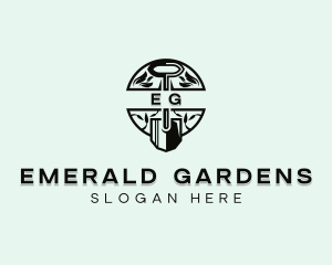 Garden Shovel landscaping logo design