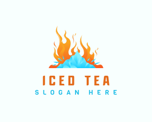 Fire Ice Hot Cold logo design