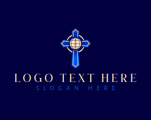 World - Holy Cross Earth logo design