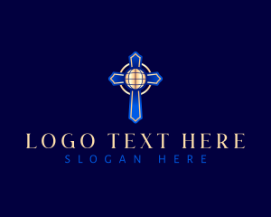 God - Holy Cross Earth logo design