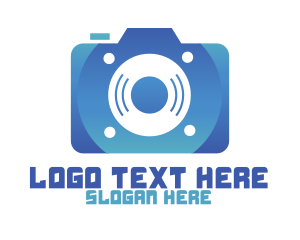 Lens - Blue Audio Photography logo design