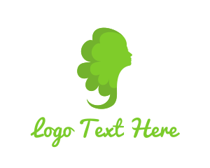 Hair - Green Floral Head logo design