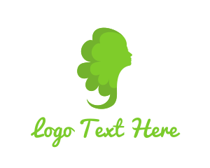 Head - Green Floral Head logo design