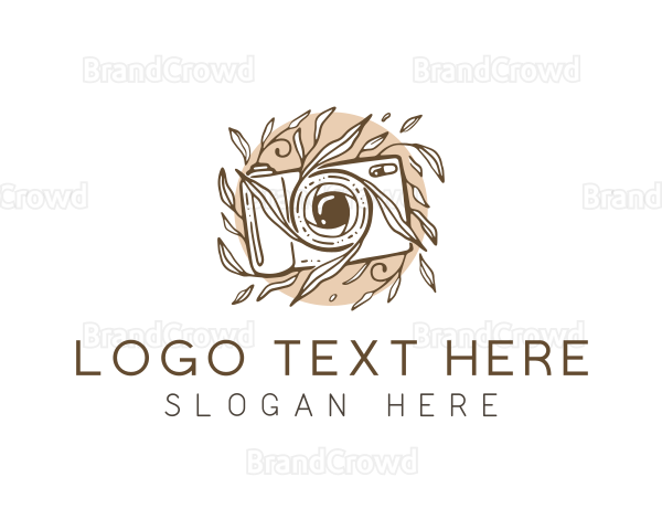 Floral Camera Leaf Logo