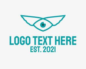Pupil - Green Wing Eye logo design