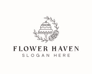 Cake Flower Vines logo design