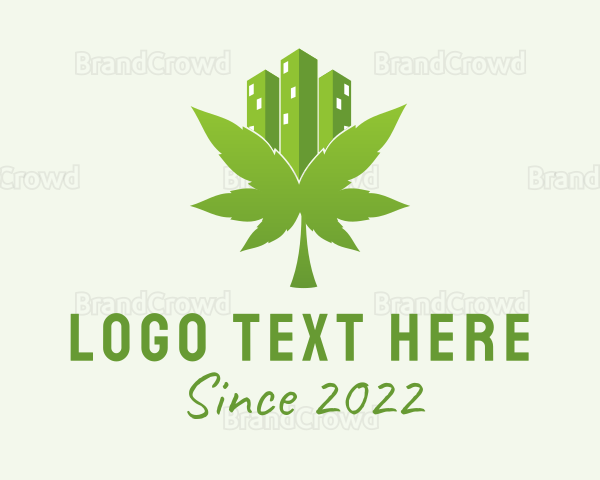 Green Skyscraper Marijuana Logo